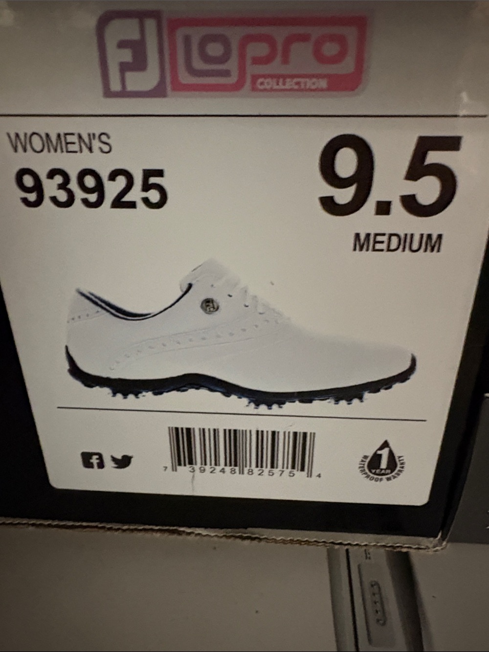 FootJoy LoPro White and Black Women's Golf Sneaker 9.5 New in Box
